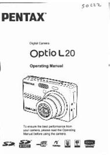 Pentax Optio L20 manual. Camera Instructions.